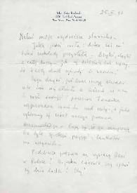 Portada:Carta dirigida a Aniela Rubinstein. Nueva York, 25-03-1990
