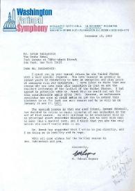 Portada:Carta dirigida a Arthur Rubinstein. Washington, D. C., 18-12-1968