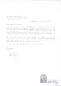 Portada:Carta dirigida a Aniela Rubinstein. Valldemosa, Mallorca (España), 02-03-1992