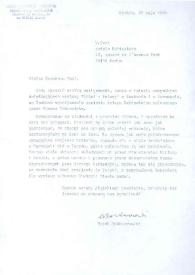 Portada:Carta dirigida a Aniela Rubinstein. Cracovia (Polonia), 28-05-1990