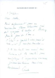 Portada:Carta dirigida a Aniela Rubinstein. París (Francia), 03-01-1975