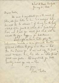 Portada:Carta dirigida a Aniela Rubinstein. Nueva York, 25-01-1945