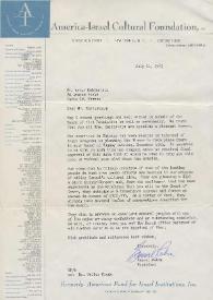 Portada:Carta dirigida a Arthur Rubinstein. Nueva York, 11-07-1963