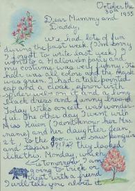 Portada:Carta dirigida a Aniela y Arthur Rubinstein. Nueva York, 30-10-1955