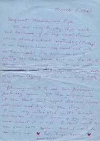 Portada:Carta dirigida a Arthur Rubinstein. Nueva York, 05-03-1960