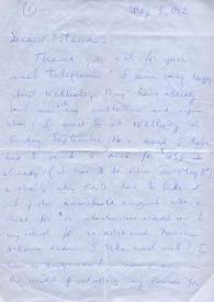 Portada:Carta dirigida a Aniela Rubinstein. Nueva York, 03-05-1962