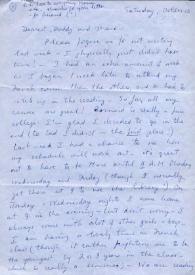 Portada:Carta dirigida a Aniela y Arthur Rubinstein. Nueva York, 12-10-1963