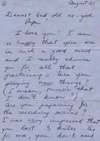 Portada:Carta dirigida a Arthur Rubinstein. Nueva York, 21-08-1965