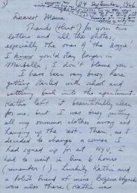 Portada:Carta dirigida a Aniela Rubinstein. Nueva York, 24-09-1966