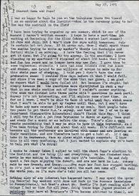 Portada:Carta dirigida a Aniela y Arthur Rubinstein. Nueva York, 27-05-1971