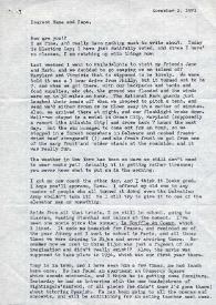 Portada:Carta dirigida a Aniela y Arthur Rubinstein. Nueva York, 02-11-1971