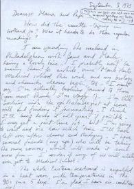 Portada:Carta dirigida a Aniela y Arthur Rubinstein. Filadelfia (Pensilvania), 03-09-1973