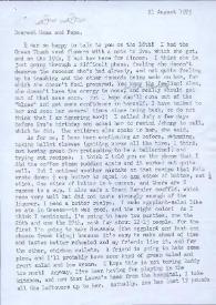 Portada:Carta dirigida a Aniela y Arthur Rubinstein. Nueva York, 21-08-1975