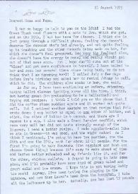 Portada:Carta dirigida a Aniela y Arthur Rubinstein. Nueva York, 21-08-1975