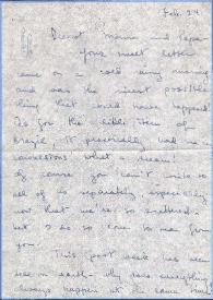 Portada:Carta dirigida a Aniela y Arthur Rubinstein, 24-02-1951