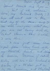 Portada:Carta dirigida a Aniela y Arthur Rubinstein. Nueva York (Estados Unidos), 30-09-1953