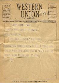 Portada:Telegrama dirigido a Arthur Rubinstein. Nueva York (Estados Unidos), 11-12-1953