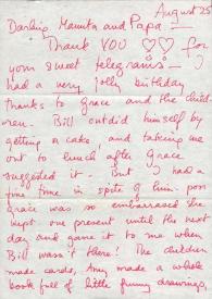 Portada:Carta dirigida a Aniela y Arthur Rubinstein. Eastham, Massachusetts (Estados Unidos), 25-08-1965
