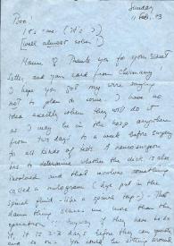 Portada:Carta dirigida a Aniela y Arthur Rubinstein. Nueva York (Estados Unidos), 11-02-1973