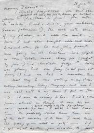 Portada:Carta dirigida a Aniela Rubinstein. Nueva York (Estados Unidos), 14-06-1991