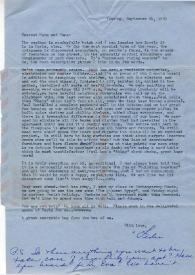 Portada:Carta dirigida a Aniela y Arthur Rubinstein. Nueva York (Estados Unidos), 24-09-1963