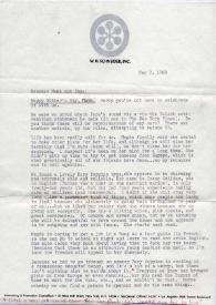 Portada:Carta dirigida a Aniela y Arthur Rubinstein. Nueva York (Estados Unidos), 07-05-1968