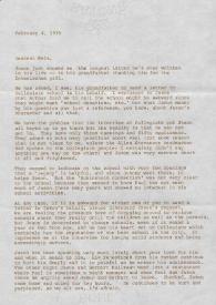 Portada:Carta dirigida a Aniela Rubinstein. Nueva York (Estados Unidos), 04-02-1979
