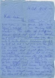 Portada:Carta a Kathryn Cardwell. París (Francia), 14-10-1958