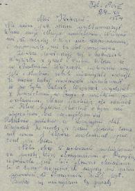 Portada:Carta dirigida a Aniela y Arthur Rubinstein. Tel Aviv (Israel), 24-12-1964