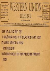 Portada:Telegrama dirigido a la Familia Labunski, Rubinstein, Mlynarski. París (Francia), 04-07-1960