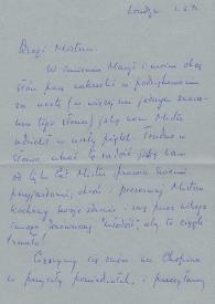 Portada:Carta dirigida a Arthur Rubinstein. Londres (Inglaterra), 01-06-1971