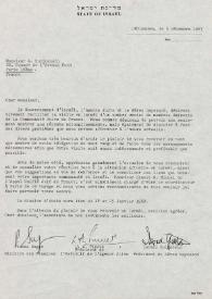 Portada:Carta dirigida a Arthur Rubinstein. Jerusalén (Israel), 04-12-1967