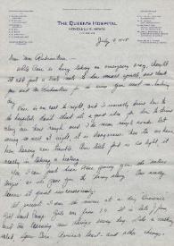 Portada:Carta dirigida a Aniela Rubinstein. Honolulu, Hawaii (Estados Unidos), 09-07-1948
