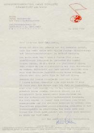 Portada:Carta dirigida a Arthur Rubinstein. Frankfurt  (Alemania), 08-03-1960