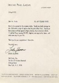 Portada:Carta dirigida al Sr. Franck. Nueva York (Estados Unidos), 20-04-1973