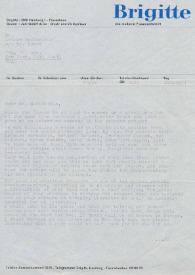 Portada:Carta dirigida a Arthur Rubinstein. Hamburgo (Alemania), 04-05-1971