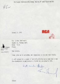 Portada:Carta dirigida a Aniela Rubinstein. Nueva York (Estados Unidos), 03-01-1983