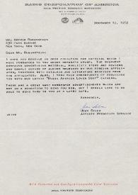 Portada:Carta dirigida a Arthur Rubinstein. Nueva York (Estados Unidos), 17-12-1957