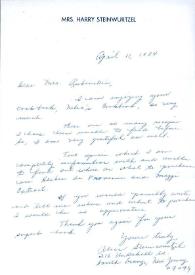 Portada:Carta dirigida a Aniela Rubinstein. South Orange, Nueva Jersey (Estados Unidos), 11-04-1984