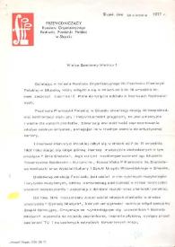 Portada:Carta dirigida a Arthur Rubinstein. Slupsk, 20-08-1977