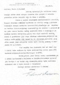 Portada:Carta dirigida a Arthur Rubinstein. Nueva York (Estados Unidos), 23-12-1954