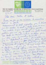 Portada:Carta dirigida a Aniela y Arthur Rubinstein. Alti Bone Viste (Brasil), 12-03-1964