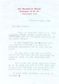 Portada:Carta dirigida a Arthur Rubinstein. Londres (Inglaterra), 19-12-1973