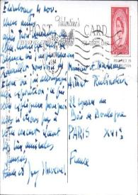 Portada:Carta dirigida a Aniela y Arthur Rubinstein. Edimburgo (Escocia), 04-11-1954