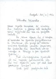 Portada:Carta dirigida a Arthur Rubinstein. Nápoles (Italia), 30-06-1954