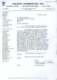 Portada:Carta dirigida a Arthur Rubinstein. Nueva York (Estados Unidos), 11-10-1960