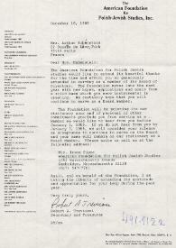 Portada:Carta dirigida a Aniela Rubinstein. Boston, Massachusetts (Estados Unidos), 16-12-1988