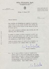 Portada:Carta dirigida a Arthur Rubinstein. Milán (Italia), 14-06-1960