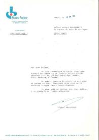 Portada:Carta dirigida a Arthur Rubinstein. París (Francia), 19-01-1979
