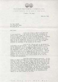 Portada:Carta a  Paul Schiff. Camden, Nueva Jersey (Estados Unidos), 12-06-1942
